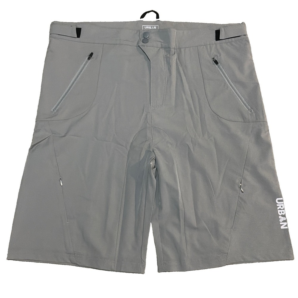 Urban Cycling Single Tracker Shorts Mens 3XL Gray Biking Adj Waist 42x11